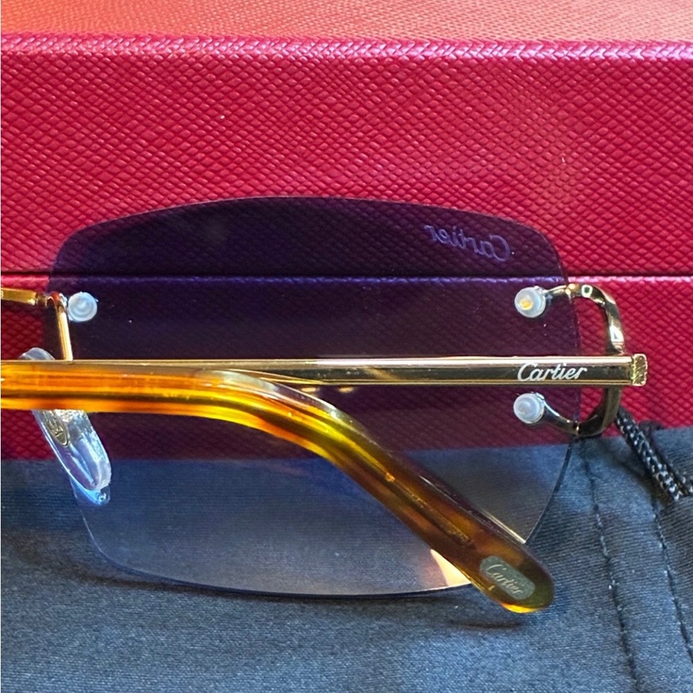 Cartier Unisex Big C Rimless Sunglasses - Picture 6 of 6